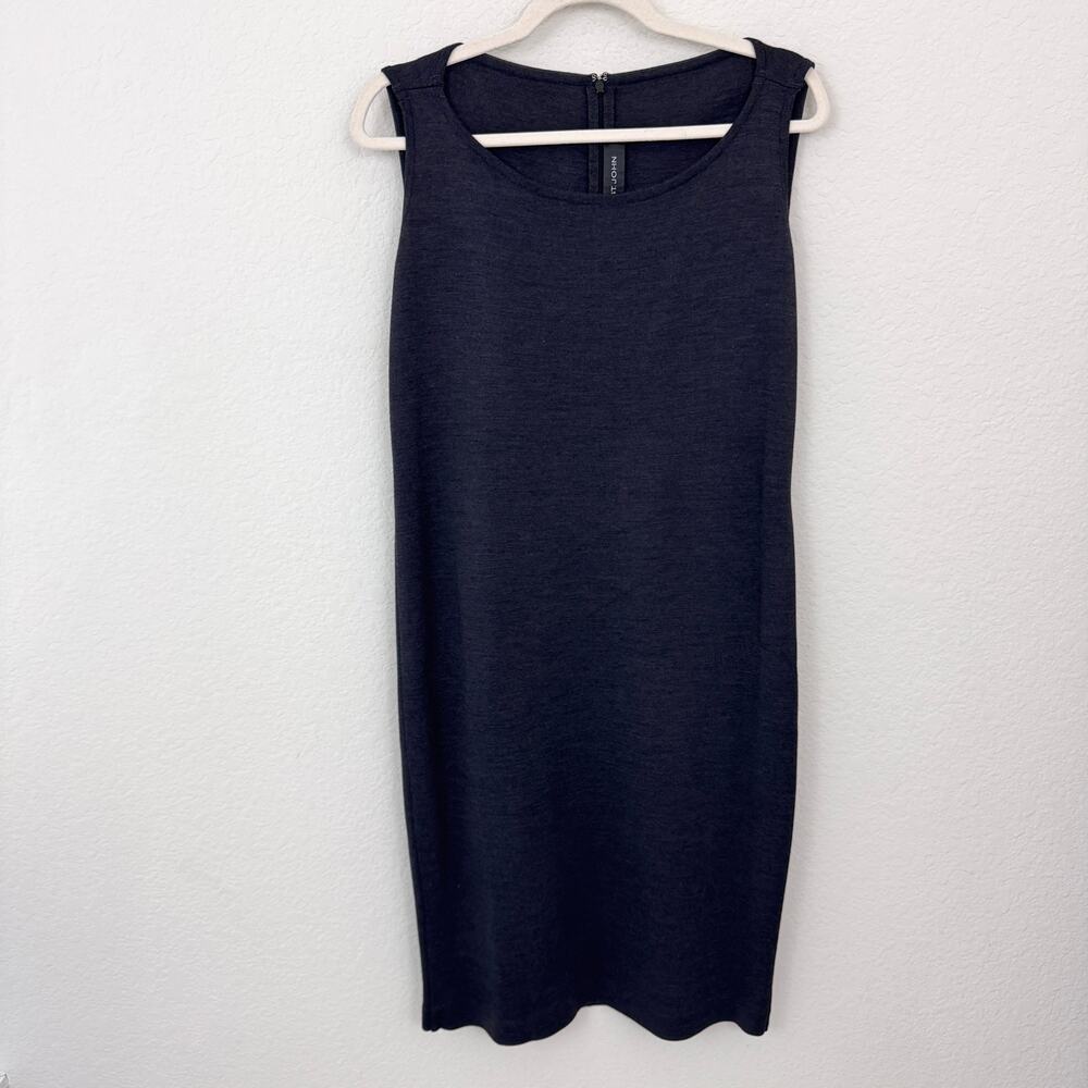 St. John Sleeveless Gray/Grey Shift Dress